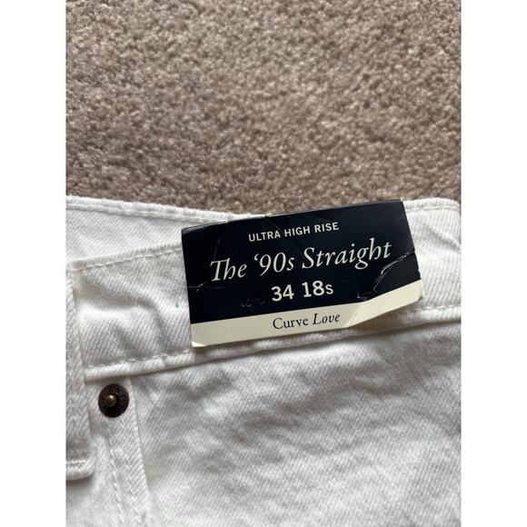 NEW Abercrombie & Fitch 32 18s The 90s Relaxed High Rise Curve Love Jeans White - Picture 3 of 12